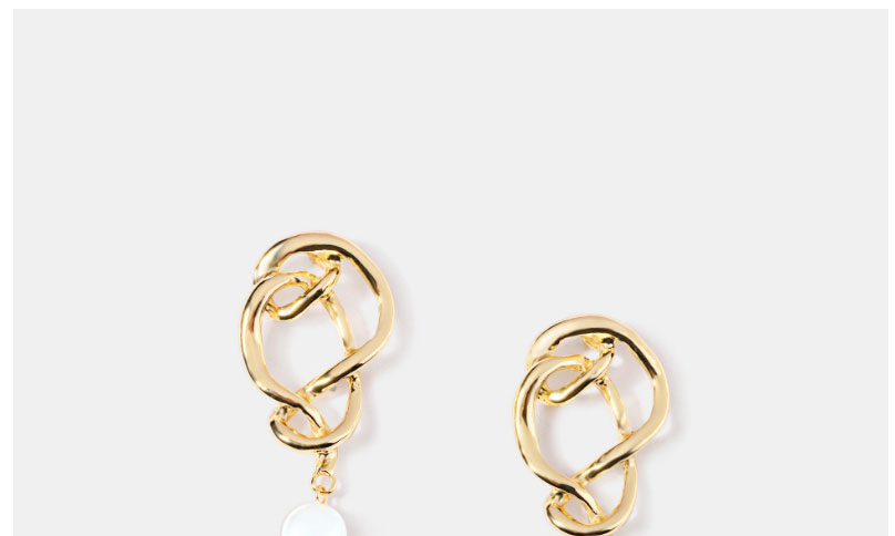 Fashion High Quality Titanium Needle Alloy Geometric Knotted Pearl Stud Earrings,Stud Earrings
