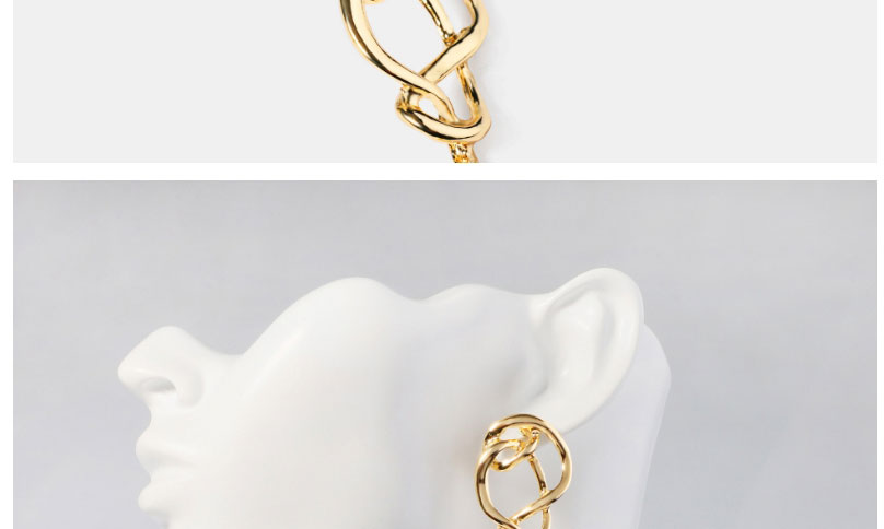 Fashion High Quality Titanium Needle Alloy Geometric Knotted Pearl Stud Earrings,Stud Earrings