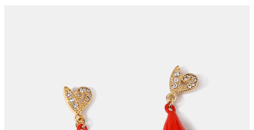 Fashion Shiny Gold Color Alloy Paint Geometric Love Earrings,Stud Earrings