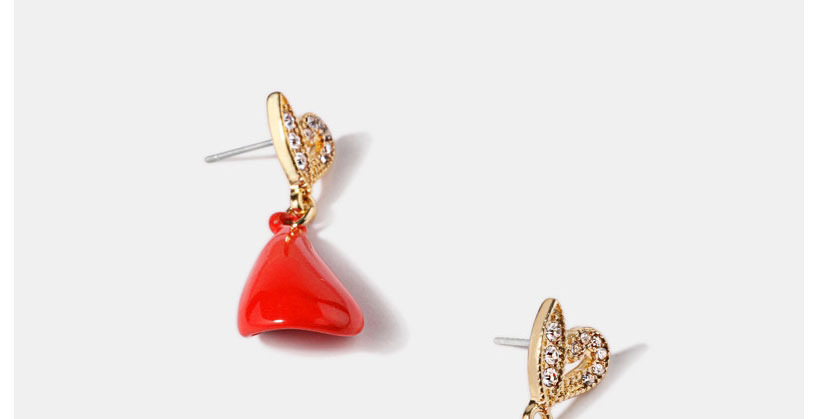 Fashion Shiny Gold Color Alloy Paint Geometric Love Earrings,Stud Earrings