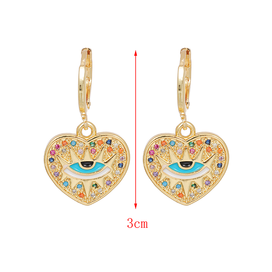 Fashion Color Copper Inlaid Zirconium Love Eyes And Earrings,Earrings
