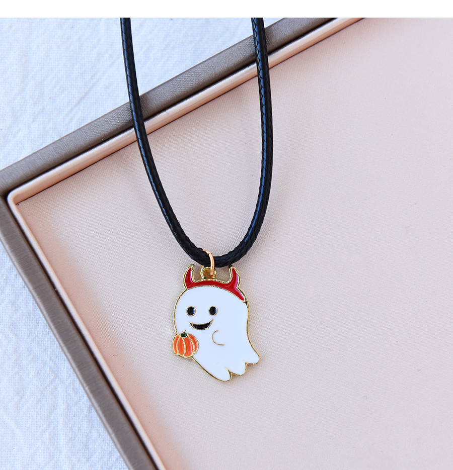 Fashion Gold Alloy Dripping Oil Halloween Ghost Necklace And Earrings Set,Jewelry Sets