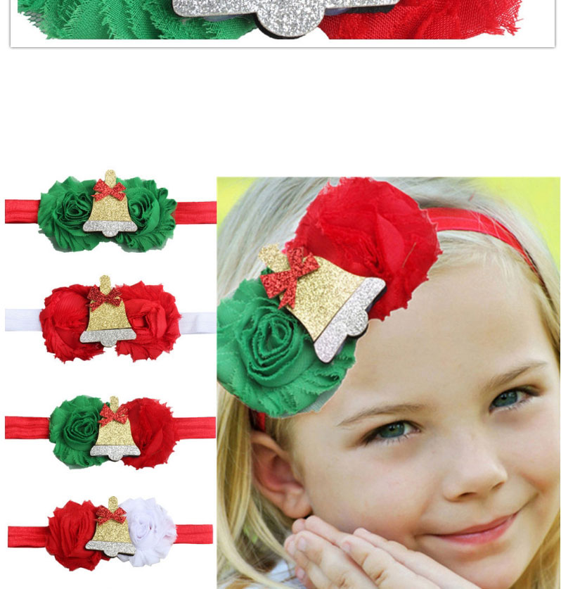 Fashion Green And White Christmas Old Flower Stitching Patch Headband,Hair Ribbons