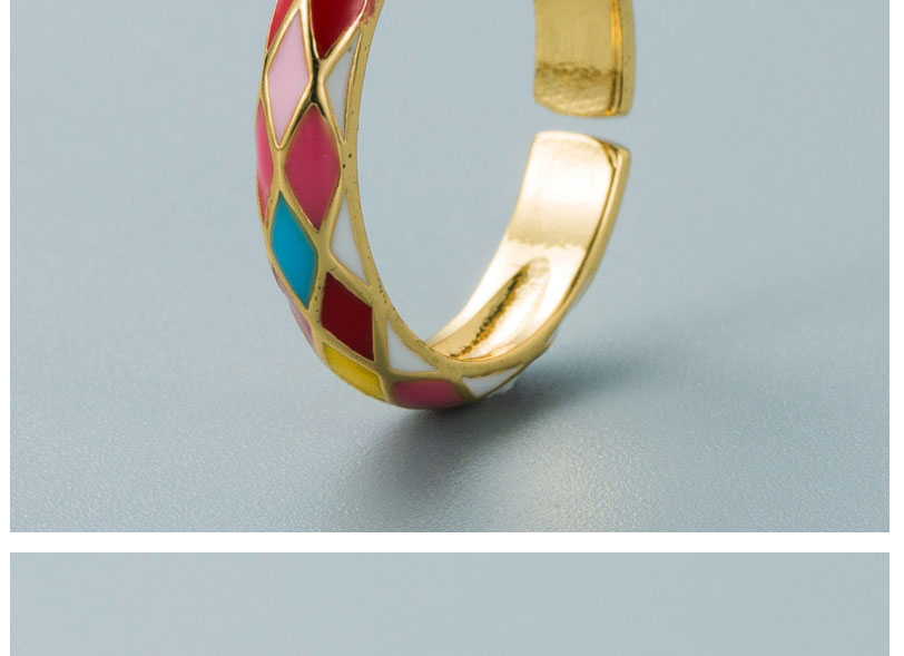 Fashion Zircon Gold-plated Copper And Zirconium Geometric Ring,Rings