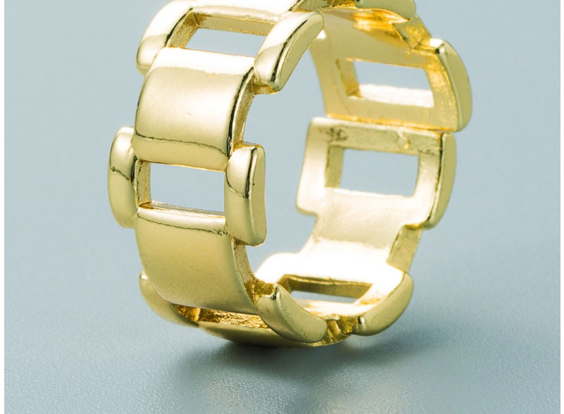 Fashion Watch Chain Gold-plated Copper And Zirconium Strap Ring,Rings