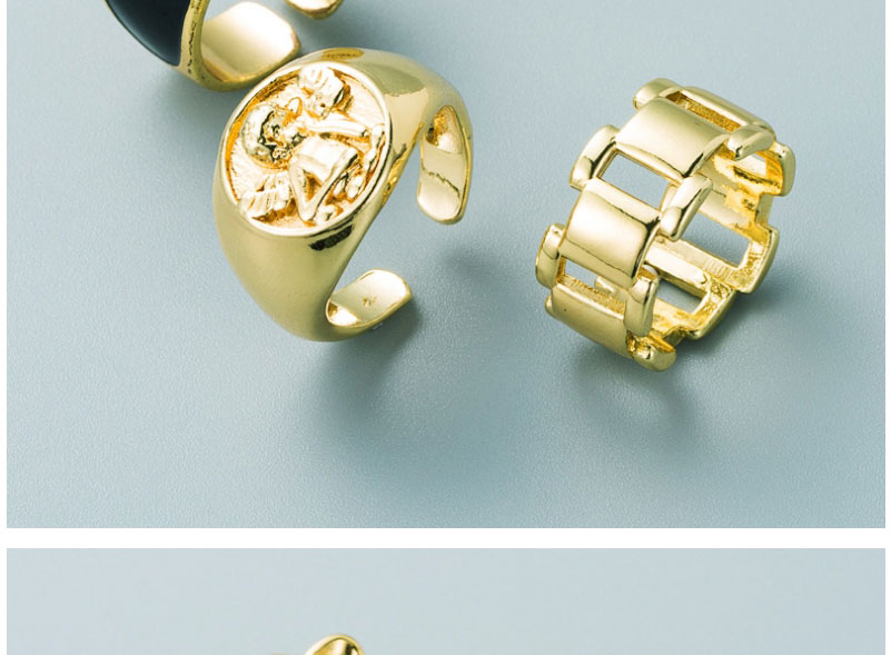 Fashion Watch Chain Gold-plated Copper And Zirconium Strap Ring,Rings
