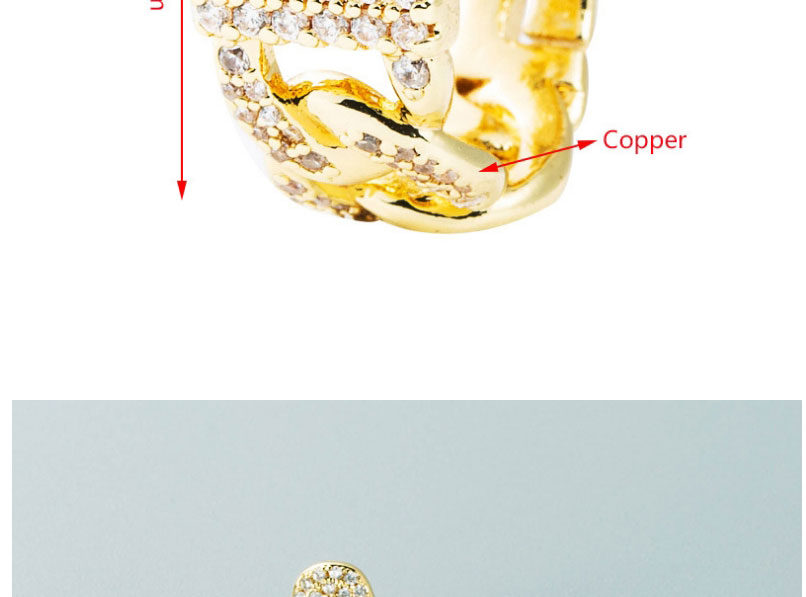 Fashion Love Copper Plated 18k Gold With Zirconium Geometric Love Ring,Rings