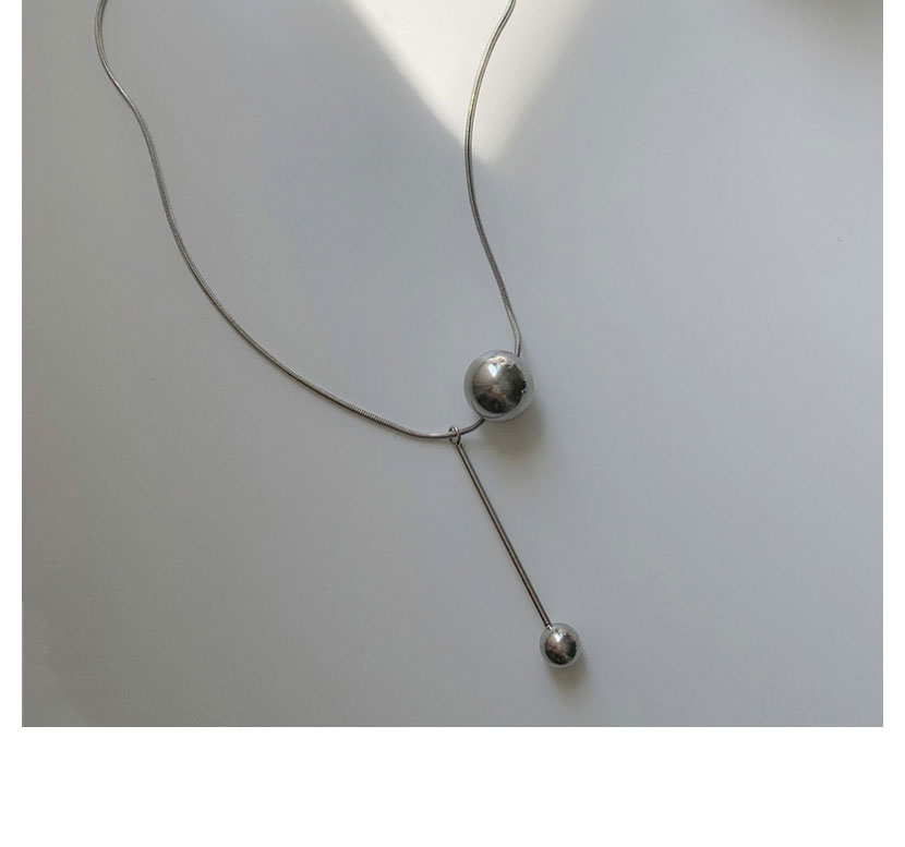 Fashion Silver Titanium Steel Ball Necklace,Necklaces