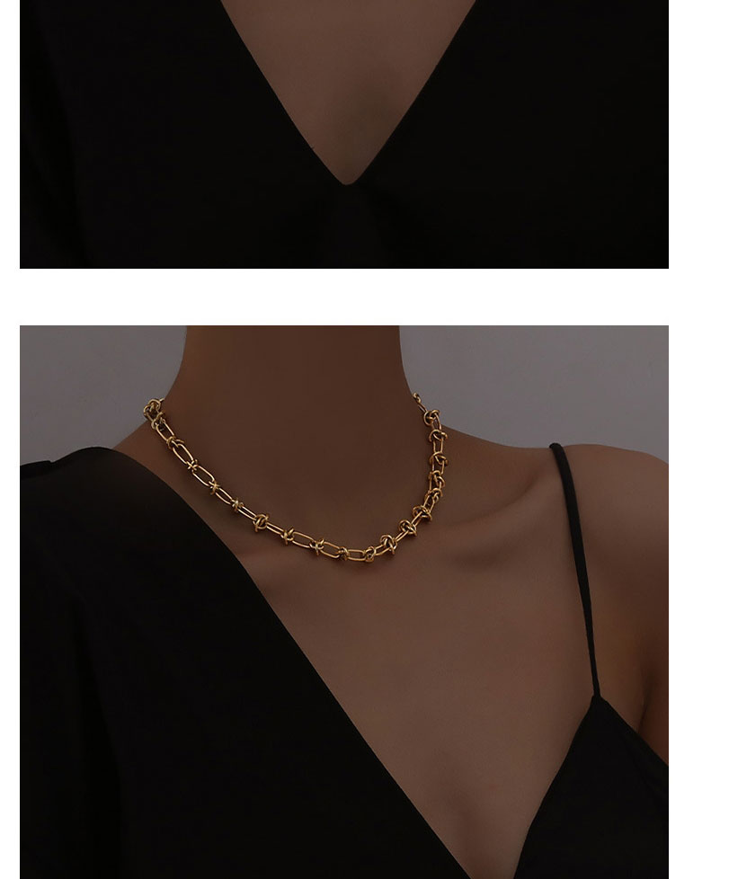 Fashion Gold Knotted Thorn Chain Necklace,Necklaces