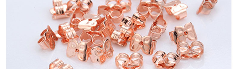 Fashion Rose Gold 1 Pair Copper Geometric Butterfly Ear Plugs,Jewelry Findings & Components