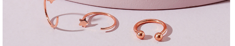 Fashion Rose Gold Alloy Geometric Star Chain Wide Brim Earrings Set,Jewelry Sets