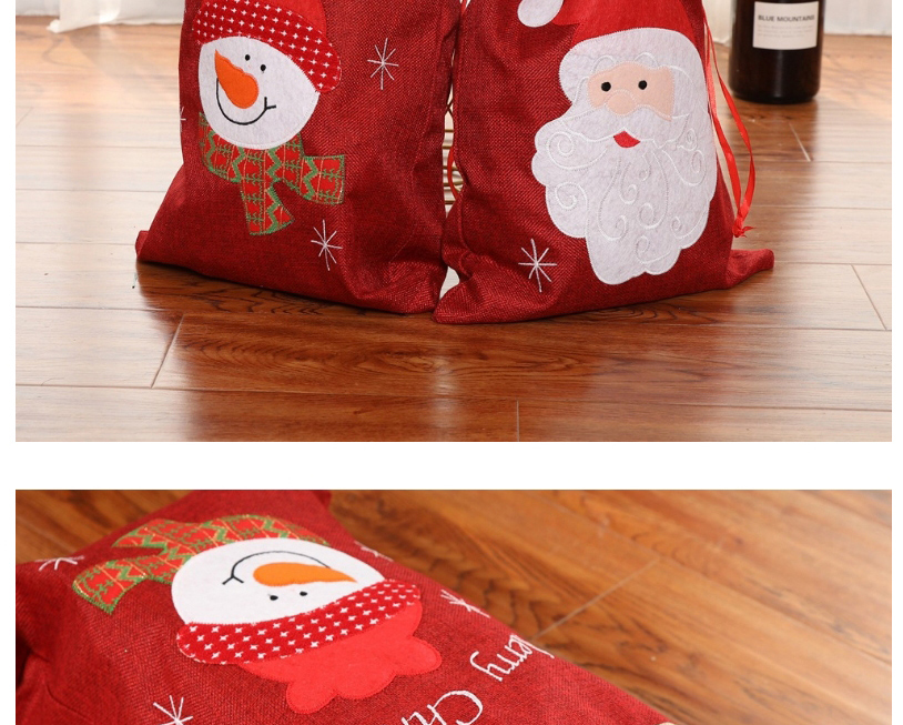Fashion Elder Christmas Burlap Candy Bag,Festival & Party Supplies