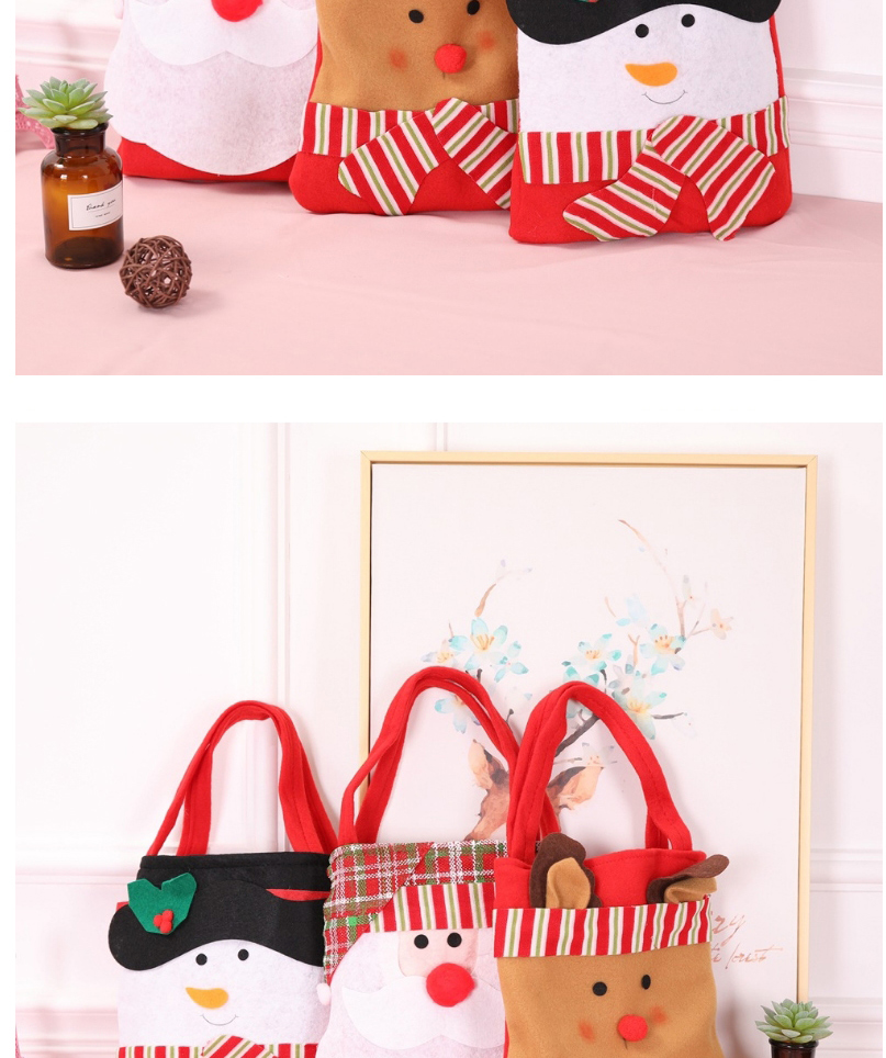 Fashion Elk Christmas Non-woven Candy Tote Bag,Festival & Party Supplies