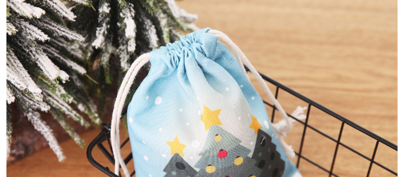Fashion Light Blue Snowflake Old Man Christmas Print Candy Bag,Festival & Party Supplies