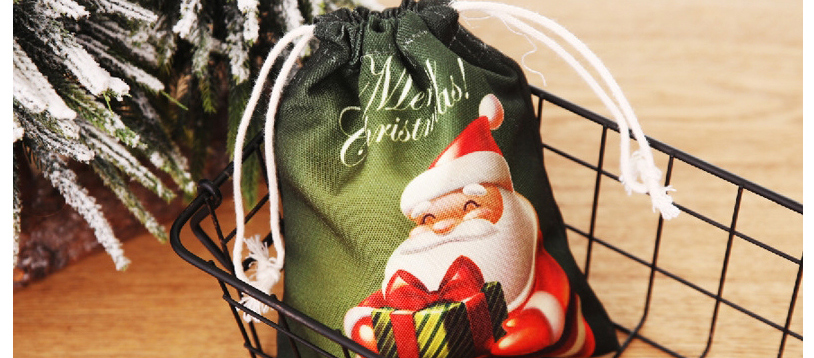Fashion Green Gift Bag For The Elderly Christmas Print Candy Bag,Festival & Party Supplies
