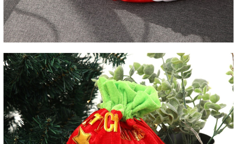 Fashion Old Man Gift Bag With Green Mouth Christmas Three-dimensional Printed Bouquet Mouth Gift Bag,Festival & Party Supplies