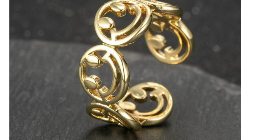 Fashion Gold Metal Smiley Open Ring,Rings