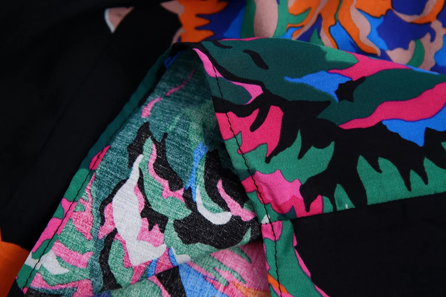 Fashion Color Printed Micro-pleated Skirt,Skirts