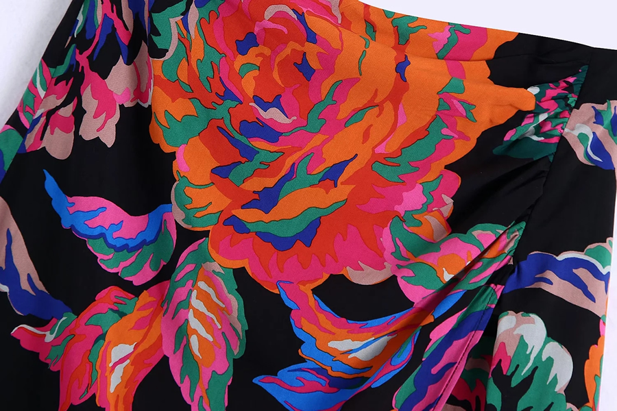Fashion Color Printed Micro-pleated Skirt,Skirts