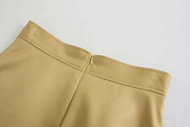 Fashion Apricot Micro-pleated A-line Skirt,Skirts