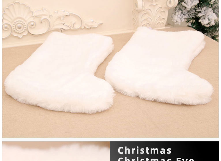 Fashion Christmas Socks White Plush Christmas Stocking,Fashion Socks
