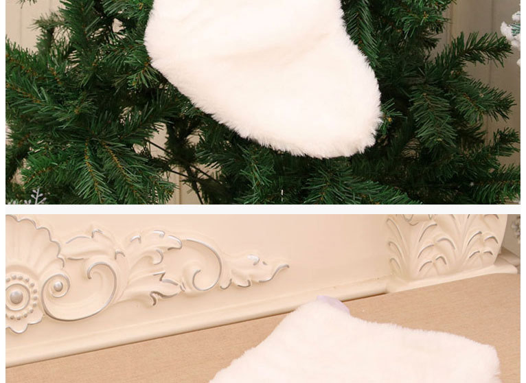 Fashion Christmas Socks White Plush Christmas Stocking,Fashion Socks