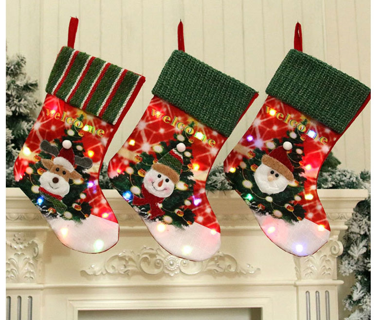 Fashion Deer Led Christmas Socks With Lights (with Electronics),Fashion Socks