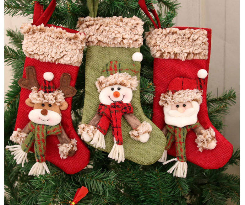 Fashion Elder Christmas Three-dimensional Linen Plush Socks,Fashion Socks