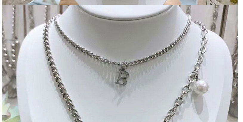 Fashion Butterfly Titanium Steel Letter Butterfly Gourd Double Necklace,Necklaces