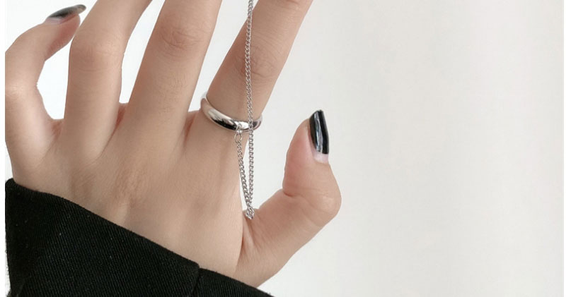 Fashion Siamese Metal Chain Pearl Nail Set Ring,Fashion Rings