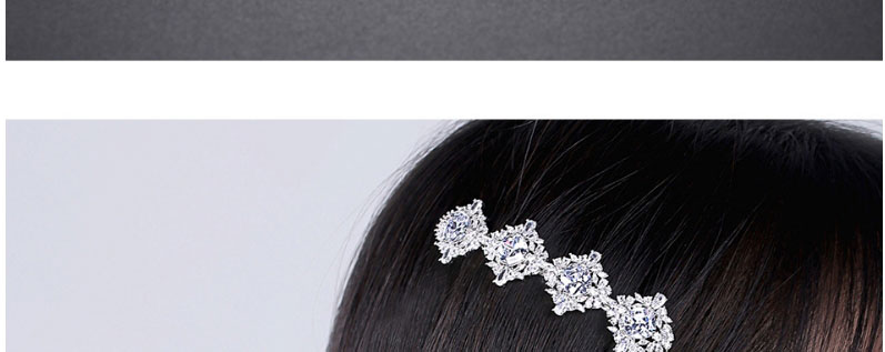 Fashion Silver Color Color Copper Inlaid Zirconium Word Hairpin,Hairpins