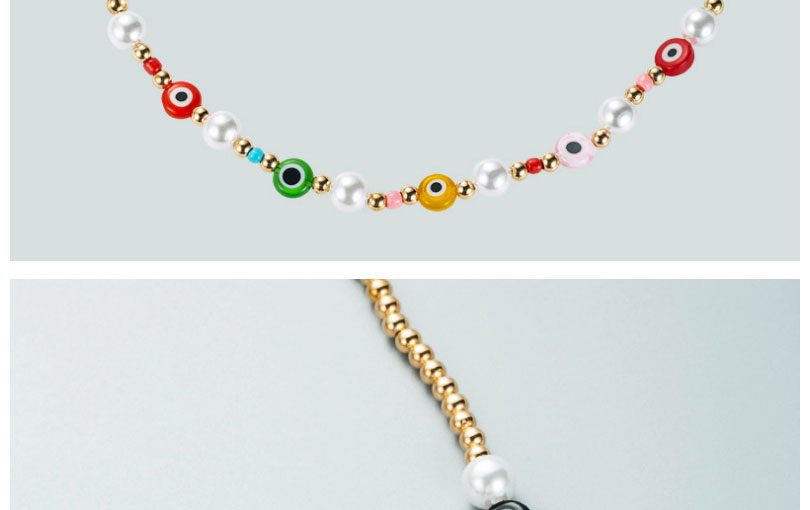Fashion Color Colorful Rice Beads Beaded Eye Necklace,Beaded Necklaces