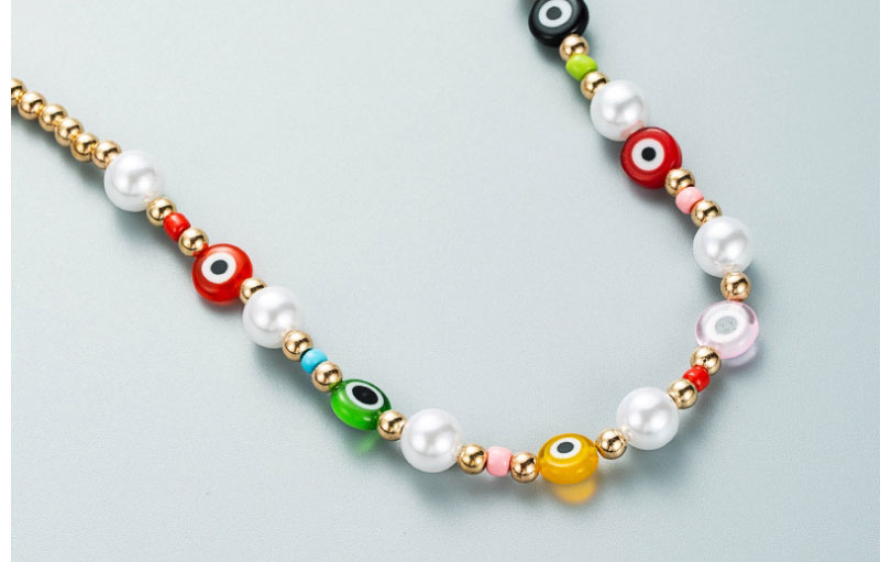 Fashion Color Colorful Rice Beads Beaded Eye Necklace,Beaded Necklaces