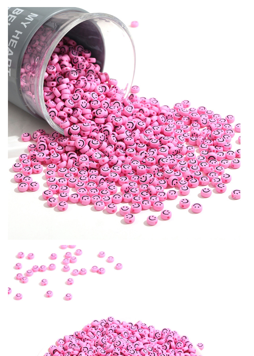 Fashion Pink Acrylic Flat Beads 100 Smiley Beads,Beads