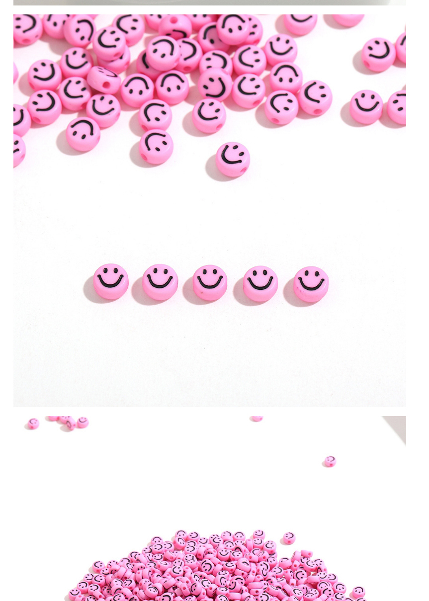 Fashion Beige Acrylic Flat Beads 100 Smiley Beads,Beads