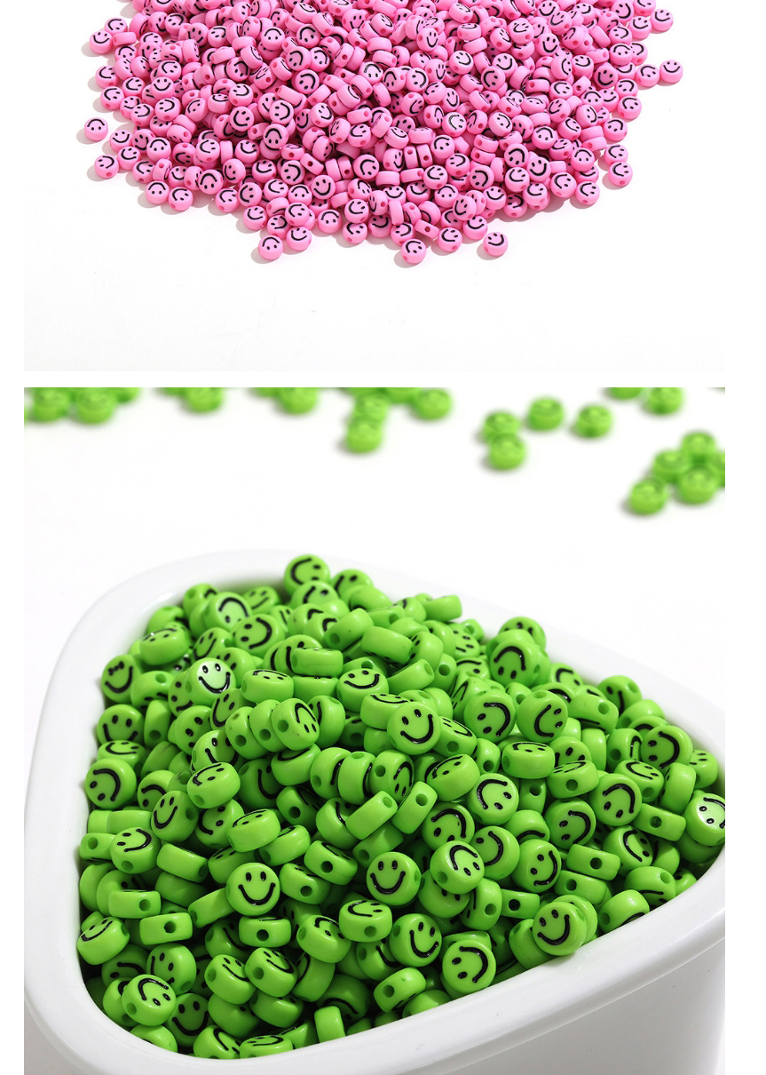 Fashion Color Acrylic Flat Beads 100 Smiley Beads,Jewelry Packaging & Displays