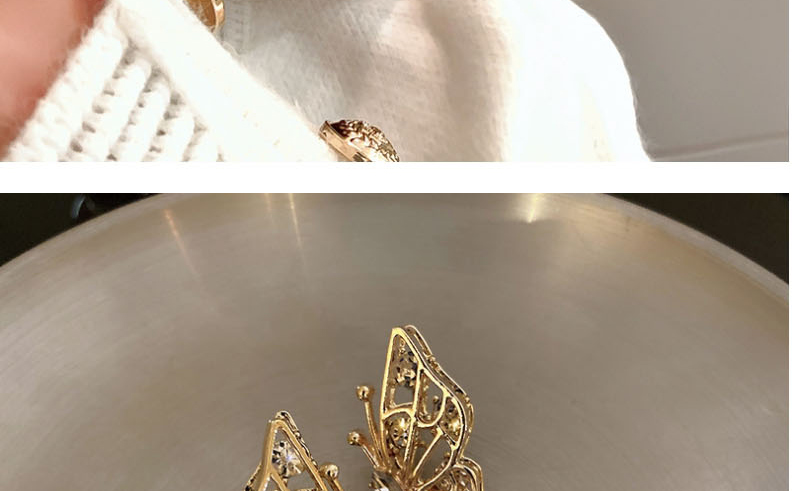 Fashion Gold Color Alloy Diamond Butterfly Pearl Stud Earrings,Stud Earrings