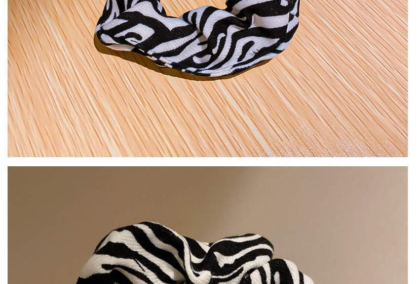 Fashion Black And White Striped Hair Tie Striped Pleated Hair Tie,Hair Ring