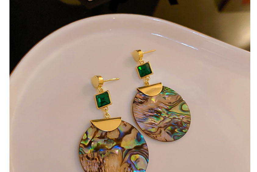 Fashion Gold Color Alloy Diamond Round Geometric Earrings,Drop Earrings