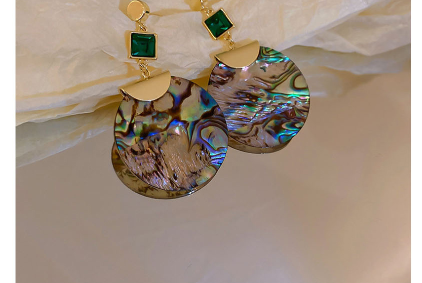 Fashion Gold Color Alloy Diamond Round Geometric Earrings,Drop Earrings