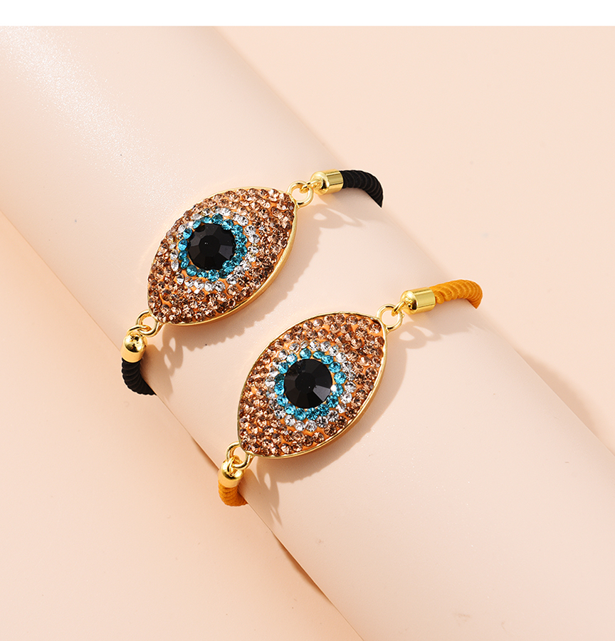 Fashion Black Copper Inlaid Zirconium Eyes Braided Bracelet,Bracelets
