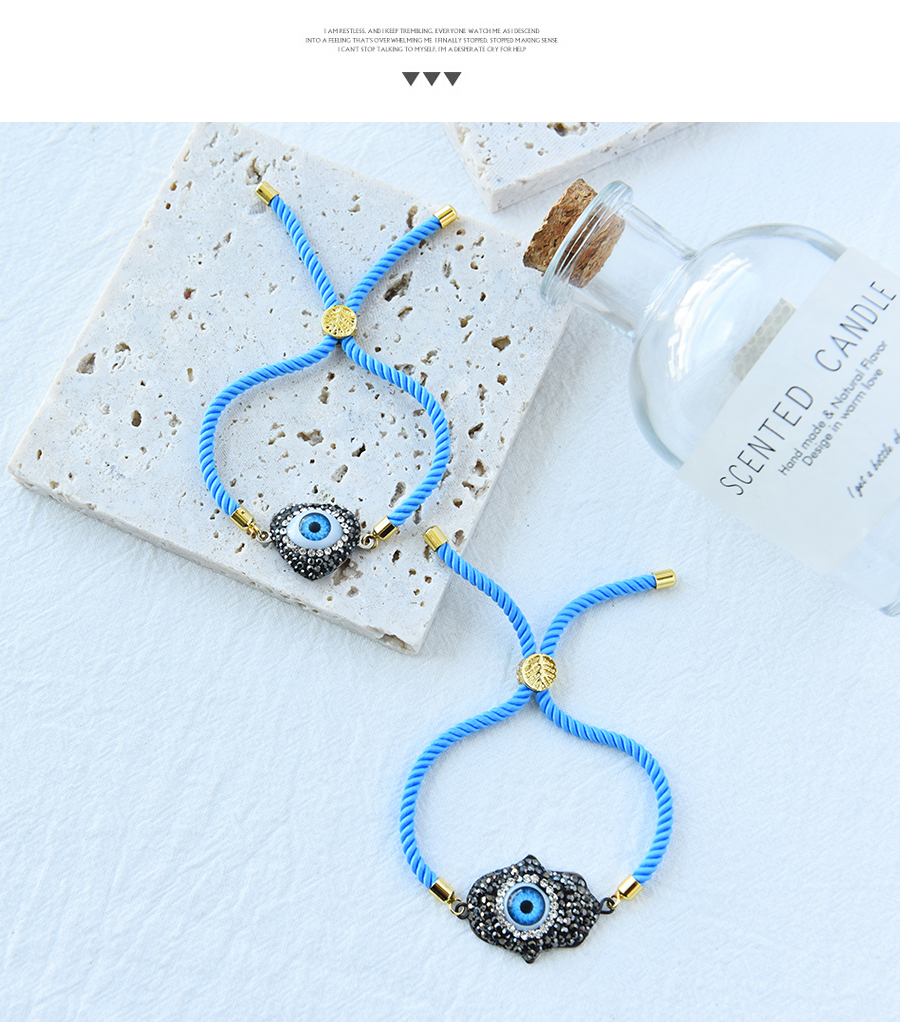 Fashion Water Droplets Copper Inlaid Zircon Irregular Eye Braided Bracelet,Bracelets