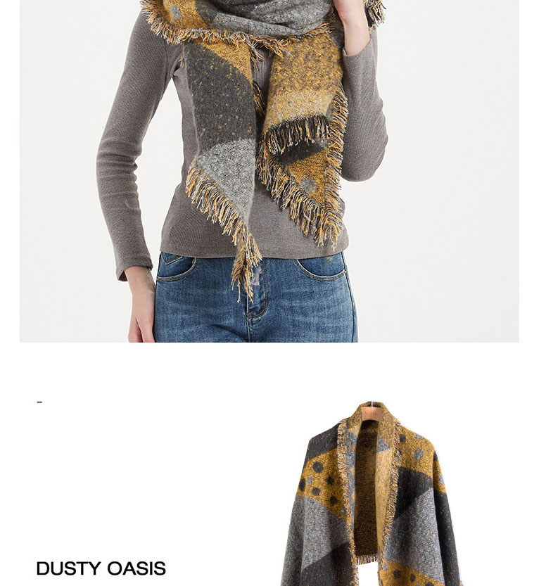 Fashion Ball Red Gray Circle Gauze Thickened Wave Point Plaid Oblique Shawl,knitting Wool Scaves