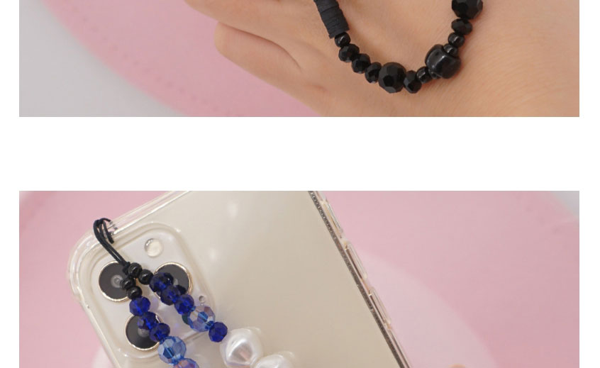 Fashion Pink Crystal Beads Beads Soft Pottery Mobile Phone Rope,Phone Chain