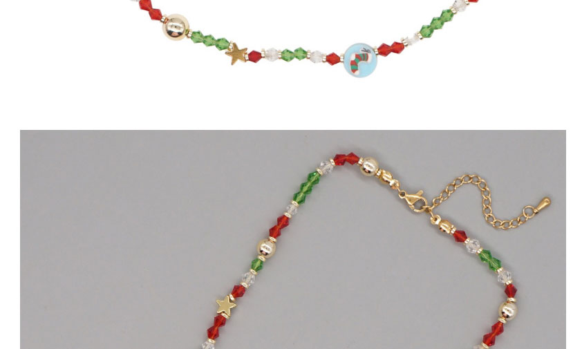 Fashion Color Christmas Crystal Beads Bead Soft Pottery Necklace,Beaded Necklaces