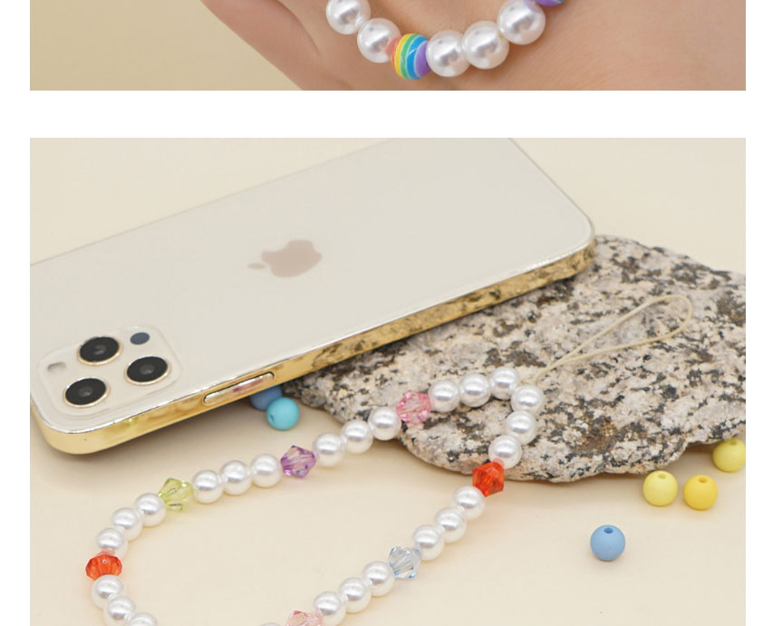 Fashion 2# Pearl Beaded Mixed Crystal Mobile Phone Chain,Phone Chain
