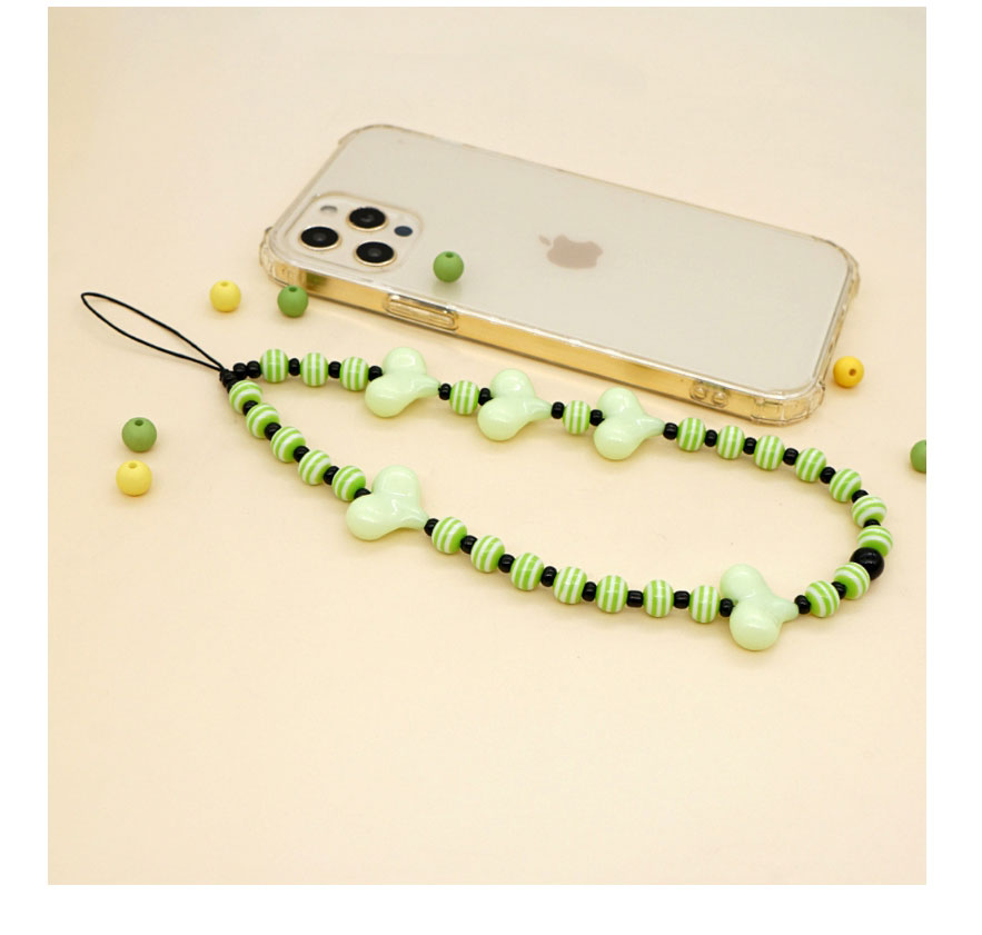 Fashion 2# Striped Candy Beads Bead Acker Peach Heart Knitting Mobile Phone Chain,Phone Chain