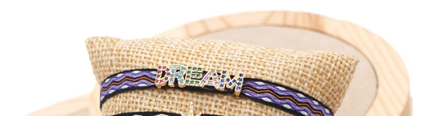 Fashion Black Striped Web With Diamond Letter Bracelet,Bracelets
