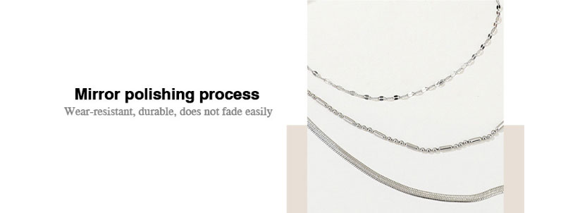 Fashion Steel Color Stainless Steel Snake Bone Chain Multi-layer Necklace,Necklaces