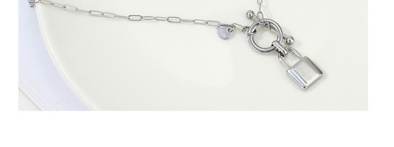 Fashion Steel Color Stainless Steel Ot Buckle Small Lock Necklace,Necklaces